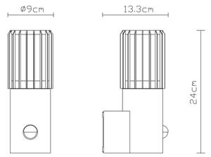 Globo 32160S - Lampă de perete pentru exterior cu senzor MERVIN 1xE27/15W/230V IP54