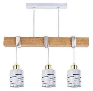Lustră suspendată pe cablu ELEN 3xE27/35W/230V alb/auriu/maro