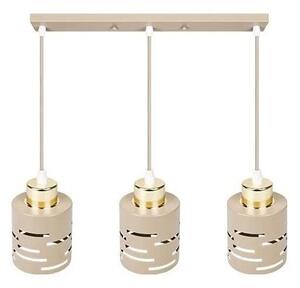 Lustru ELEN suspendat pe cablu, 3xE27/35W/230V, bej/auriu