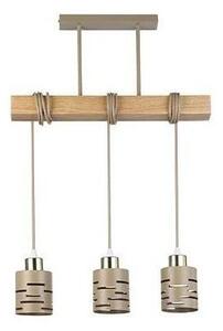 Lustru suspendat pe cablu ELEN 3xE27/35W/230V bej/auriu/maro