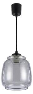 Brilagi - Lampă LED suspendată pe cablu R GLASS, 1xE27/60W/230V, diametru 26 cm, negru/gri fumuriu