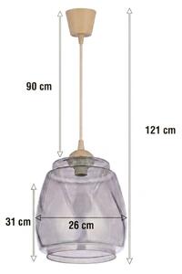 Brilagi - Lustru LED suspendat pe cablu R GLASS 1xE27/60W/230V diam. 26 cm bej/gri fumuriu