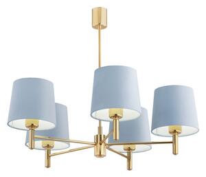 Brilagi - Candelabru pe tijă MONTE, 5 x E27, 15 W, 230 V, albastru/auriu