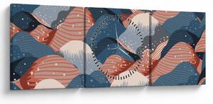 Tablou - Valuri japoneze (cu ceas) (90x30 cm)
