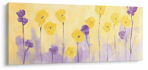 Tablou - Flori mov și galbene (120x50 cm)