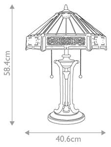 Elstead QZ-INDUS-TL - Lampă de masă INDUS 2xE27/60W/230V, sticlă chihlimbar