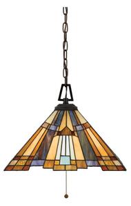 Elstead QZ-INGLENOOK-P-A - Candelabru Tiffany suspendat pe lanț INGLENOOK 3xE27/60W/230V