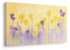 Tablou - Flori mov și galbene (90x60 cm)