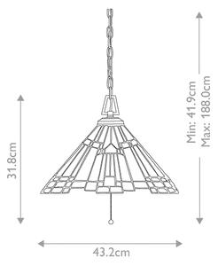 Elstead QZ-INGLENOOK-P-A - Candelabru Tiffany suspendat pe lanț INGLENOOK 3xE27/60W/230V