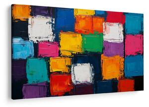 Tablou - Pictură cu pătrate colorate (90x60 cm)