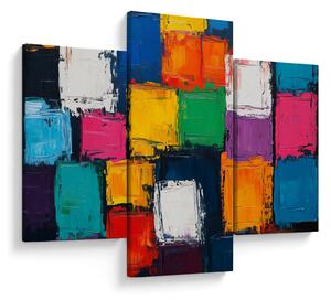 Tablou - Pictură cu pătrate colorate (90x60 cm)