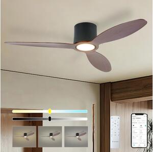 ZEVENTI - Ventilator de tavan LED VENTORA LED/24W/230V Wi-Fi Tuya negru/nuc +telecomandă