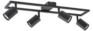 Plafoniere Lindby, Bravius, reglabil, Negru, Camera de zi, Metal