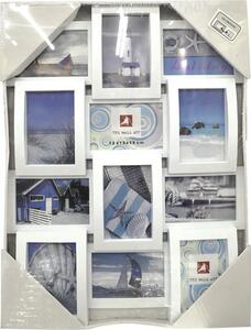 Ramă foto multiplă, colaj 12 poze, alb 40x60 cm