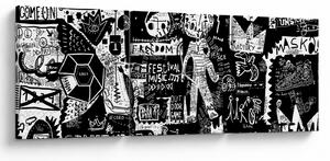Tablou - Graffiti (cu ceas) (90x30 cm)