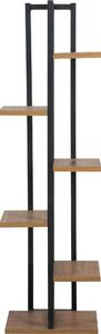 Etajera NINA, stejar/negru, PAL melaminat/metal, 34x19x120 cm