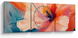 Tablou - Floare pictată (cu ceas) (90x30 cm)