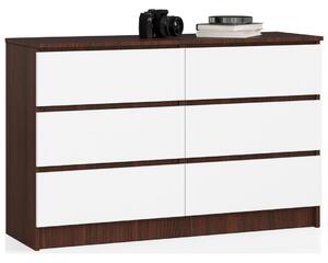 Comoda cu 6 sertare 120 x 77 x 40 cm wenge, alb