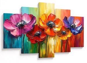 Tablou - Cinci flori colorate (150x105 cm)