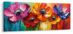 Tablou - Cinci flori colorate (120x50 cm)