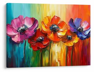 Tablou - Cinci flori colorate (70x50 cm)