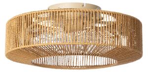 Ventilator de tavan Raveni cu lumină și cablu din cânepă, Ø 50 cm - Lucande Lucande, Raveni, Maro / Rugină, Camera de zi, Modern