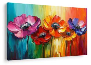 Tablou - Cinci flori colorate (90x60 cm)