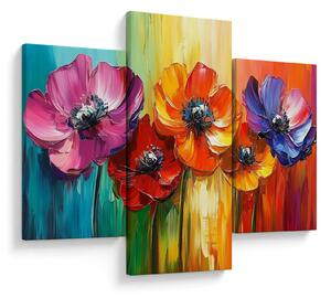 Tablou - Cinci flori colorate (90x60 cm)
