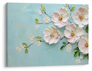 Tablou - Flori pe fundal albastru (70x50 cm)