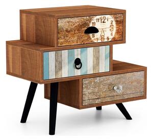 Noptiera MEZO KM1, nuc/negru, PAL laminat/metal, 59x29x53 cm