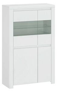 Vitrina LINGO, alb, PAL laminat, sticla, 98x42x157 cm