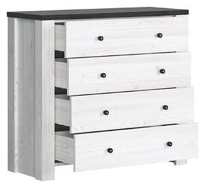 Comoda Antwerpen, alb/pin, PAL, 101x40x92 cm