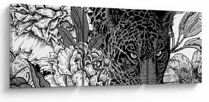 Tablou - Grădină exotică (cu ceas) (90x30 cm)