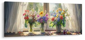 Tablou - Buchet la fereastră (120x50 cm)
