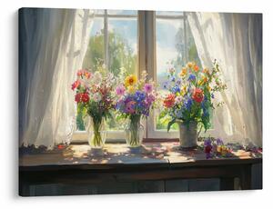 Tablou - Buchet la fereastră (70x50 cm)