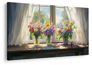Tablou - Buchet la fereastră (90x60 cm)
