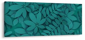 Tablou - Frunze turcoaz (120x50 cm)