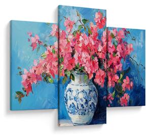 Tablou - Vază cu flori roz (90x60 cm)