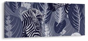 Tablou - Zebre albastre (120x50 cm)