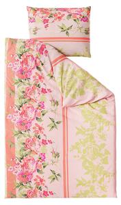 Lenjerie de pat din bumbac FLORI SI FRUNZE roz Dimensiune lenjerie de pat: 80 x 80 cm | 140 x 200 cm