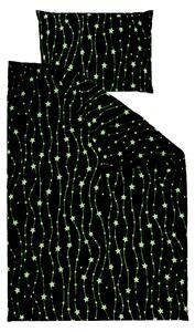 Lenjerie de pat fosforescenta din microplus gri STARS AND POINTS Dimensiune lenjerie de pat: 70 x 90 cm | 140 x 200 cm