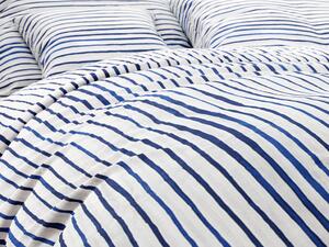 Lenjerie de pat din bumbac BLUE STRIPE alba Dimensiune lenjerie de pat: 80 x 80 cm | 140 x 200 cm