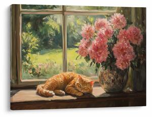 Tablou - Pisică la fereastră (70x50 cm)