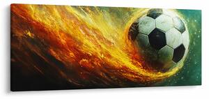 Tablou - Minge de Fotbal în Zbor (120x50 cm)
