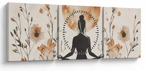 Tablou - Yoga Portocalie (cu ceas) (90x30 cm)