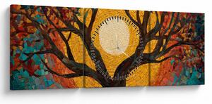Tablou - Soarele în coroana arborelui vieții (cu ceas) (90x30 cm)