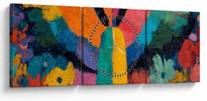 Tablou - Înger abstract cu flori (cu ceas) (90x30 cm)