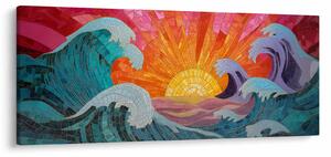 Tablou - Mozaic de valuri (120x50 cm)