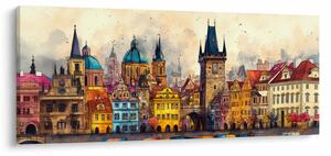 Tablou - Toamna în orașul pictat (120x50 cm)