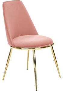 Scaun K460, roz/auriu, stofa catifelata/metal, 49x54x84 cm